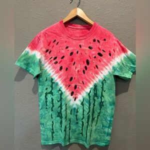 VTG Liquid Blue Watermelon All-Over Print Tshirt 2004 Brian Fox 100% Cotton Y2K